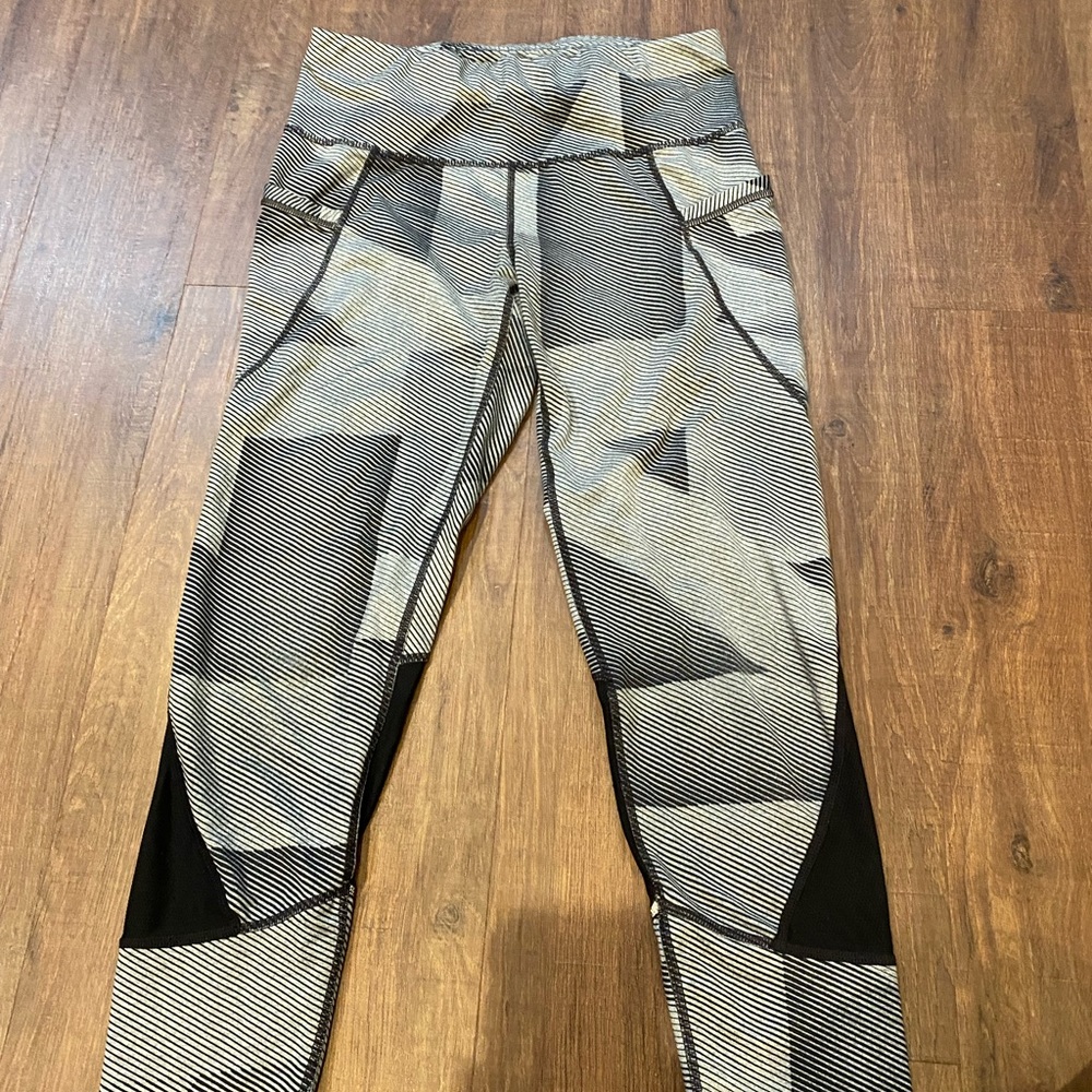 Athleta leggings, stripe pattern